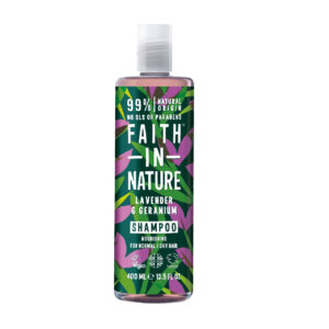 Faith in Nature looduslik šampoon lavendli ja pelargooniõliga, 400ml